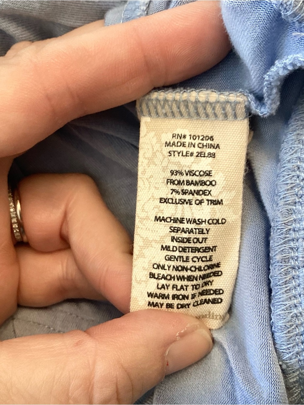 Soft Surroundings Short Sleeve Square Neck Ladder Stitch Nightgown - Blue - M - Picture 7 of 7